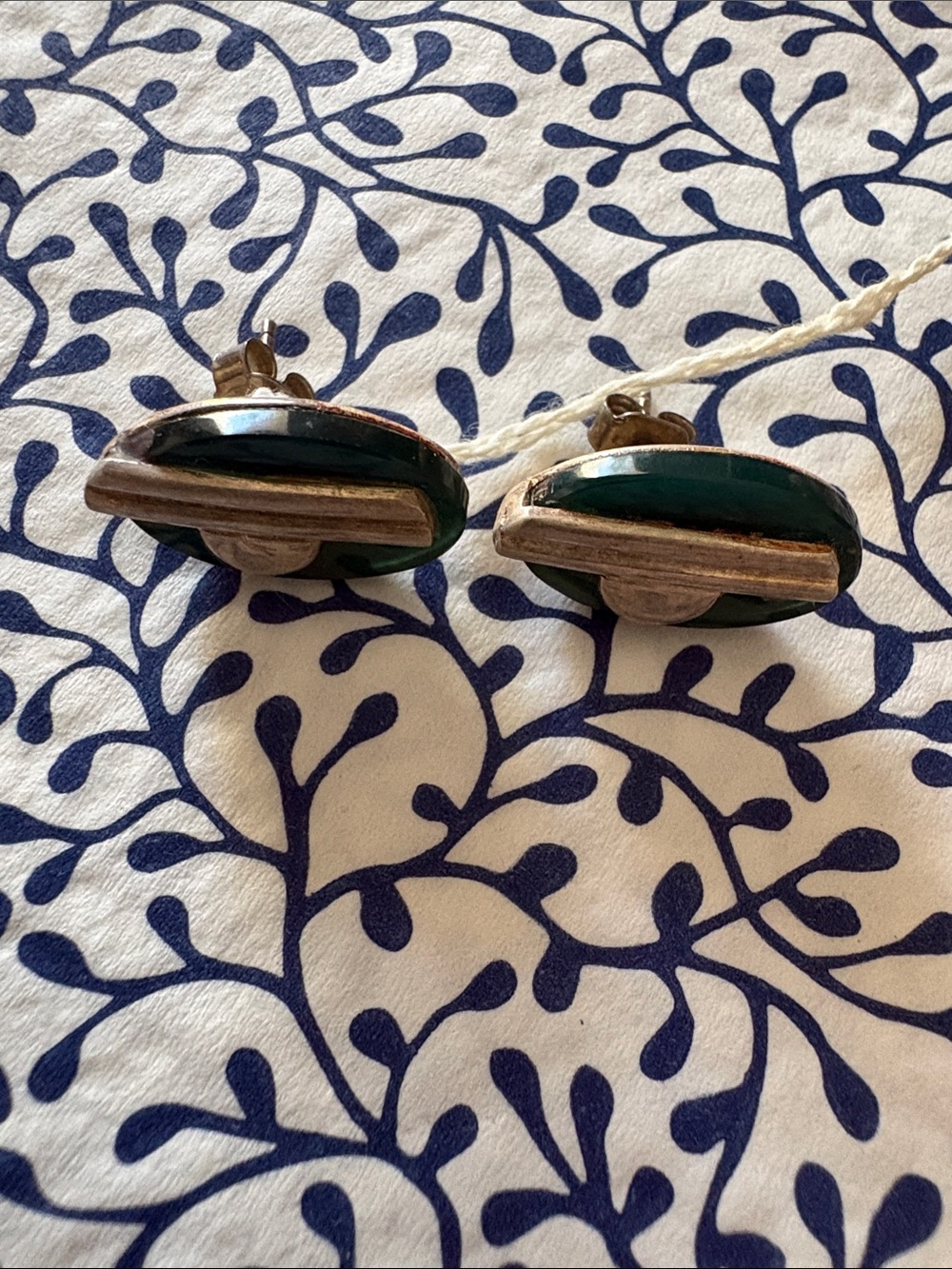 Jade and  Silver Oval Stud Earrings - Women Jewelry Earrings